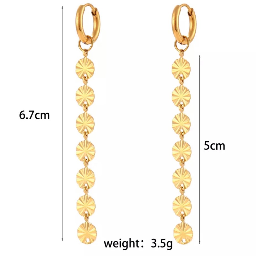 NEW TASSEL CHAIN 18K GOLD DANGLE DROP EARRINGS, NICE EARRINGS, CUTE EARRINGS - Picture 6 of 6